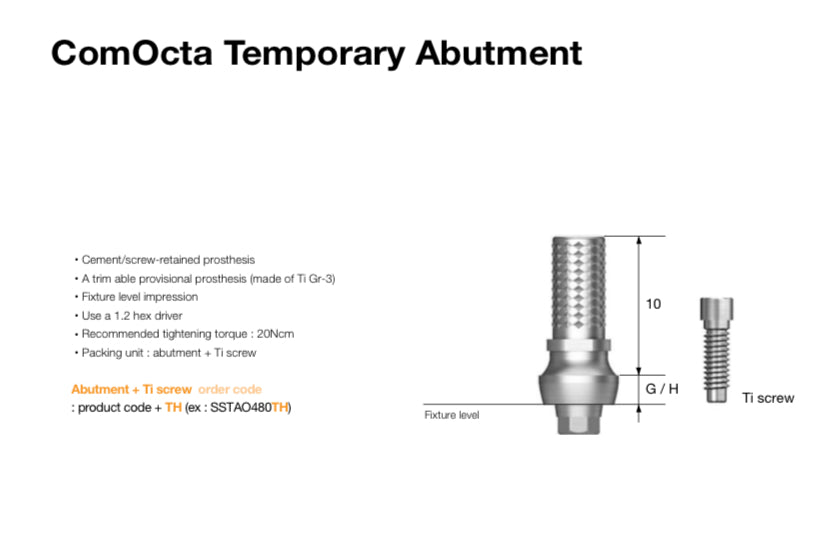 ss com octa temporary abutment